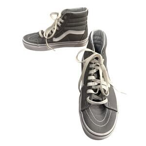 VANS SK8-Hi High Top Old School Gray White Skateboard Sneaker M 4.5/W‎ 6 Retro